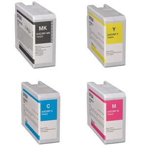 Conjunto completo de cartuchos de tinta para Epson ColorWorks C6000 e C6500, Preto Fosco